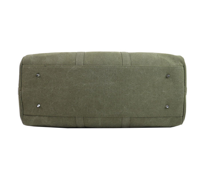 Cotton canvas sports bag, eco-friendly thickened round travel tote bag, men's gym tote bag