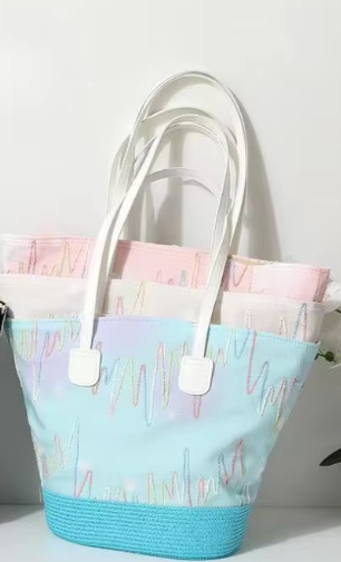 Lazy and stylish new retro large capacity shoulder bag/bucket bag/woven tote bag