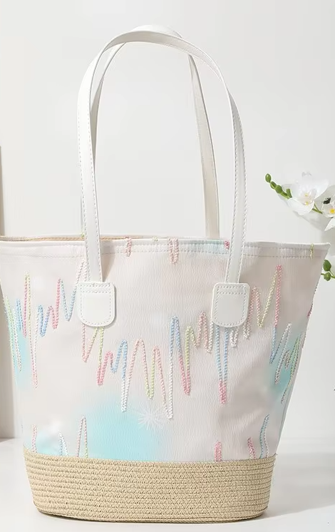 Lazy and stylish new retro large capacity shoulder bag/bucket bag/woven tote bag